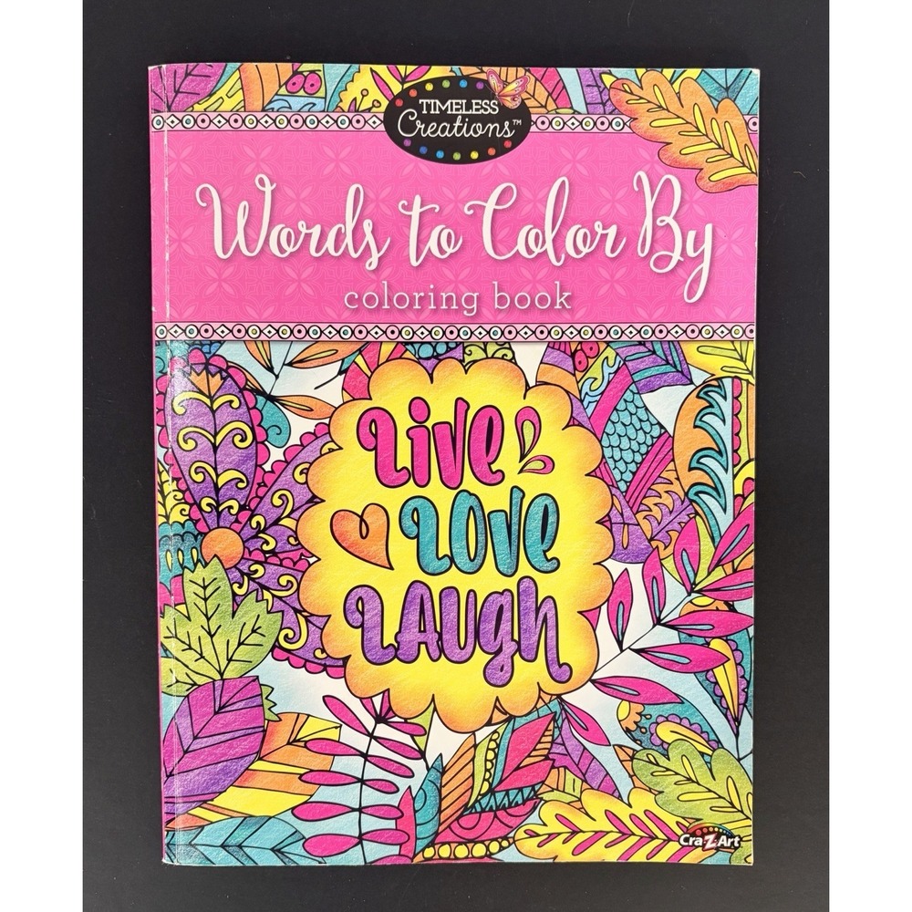 Cra-Z-Art Timeless Creations Coloring Book Kids Adults Relax, Words To Color By
